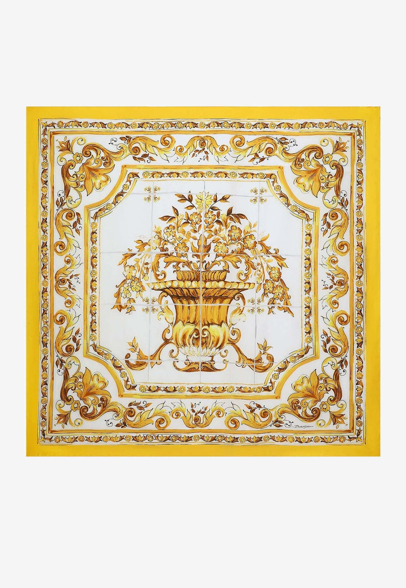 Majolica Print Large Silk Scarf