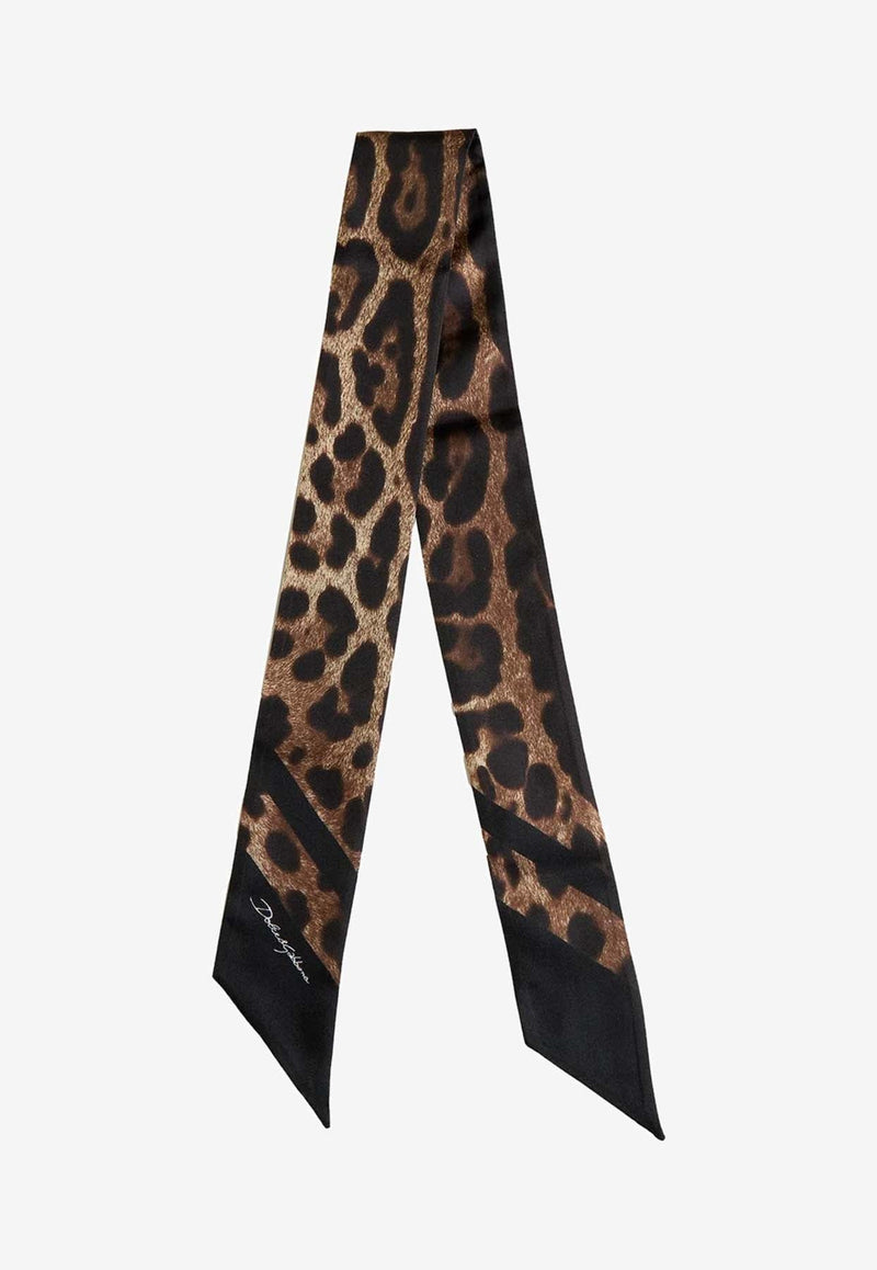 Leopard Print Silk Headscarf
