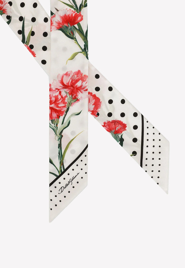 Carnation-Print Twill Band