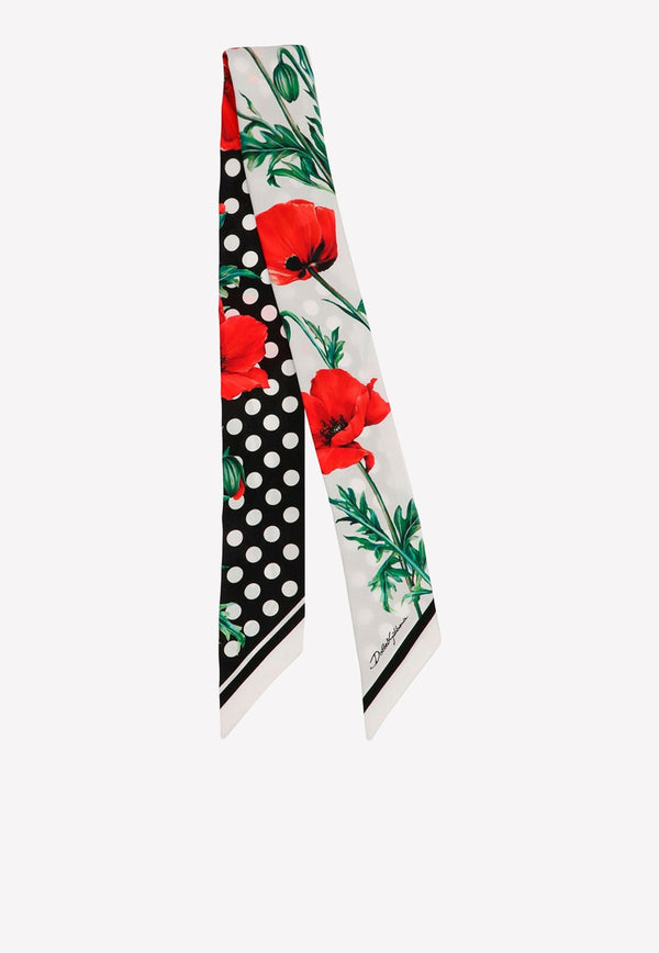 Poppy-Print Twill Band