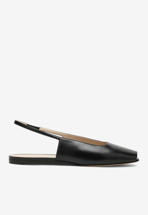 Slingback Flats in Smooth Leather