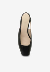 Slingback Flats in Smooth Leather