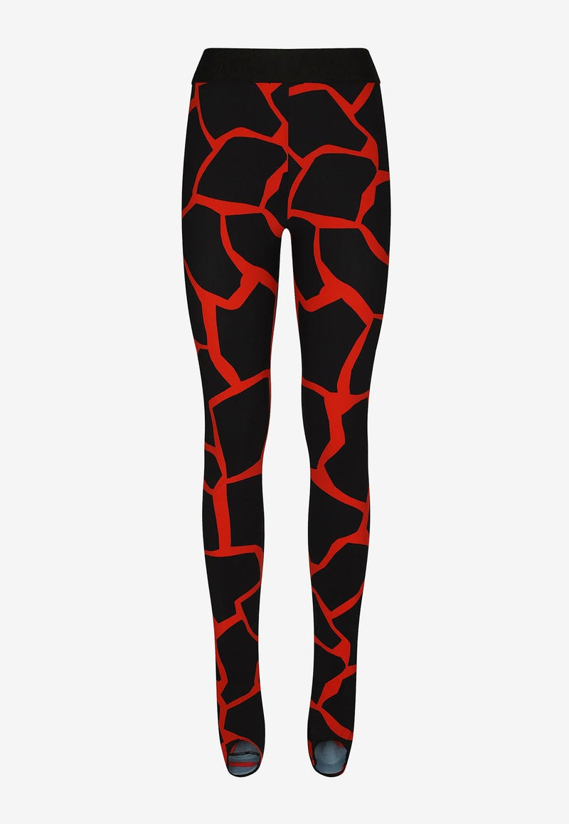 Giraffe-Print Jersey Leggings