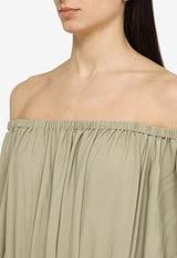 Silk-Blend Off-Shoulder Top