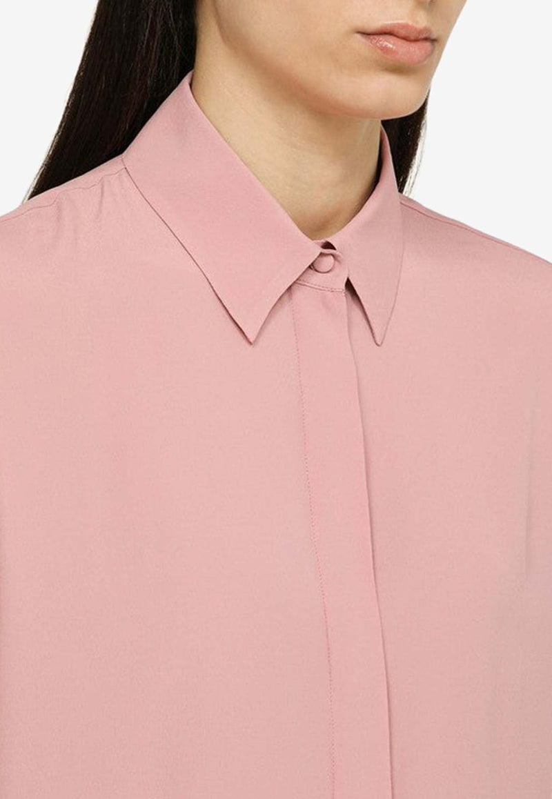 Silk-Blend Long-Sleeved Shirt