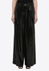 Sequin Embellished Wide-Leg Pants