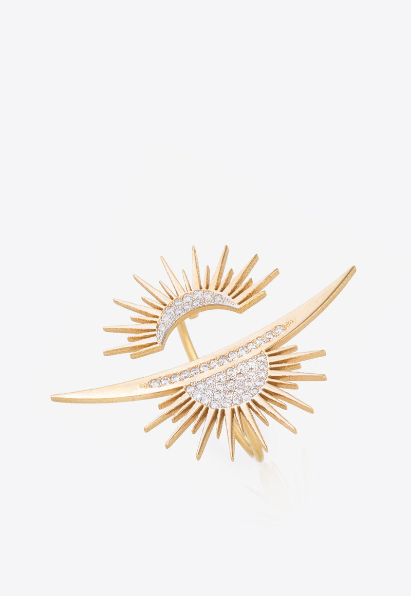 Soleil Collection Ring in 18-karat Yellow Gold with White Diamonds