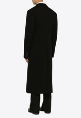 Single-Breasted Wool Long Coat