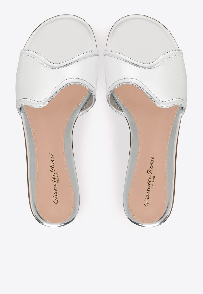 Lucrezia Metallic-Leather Slides