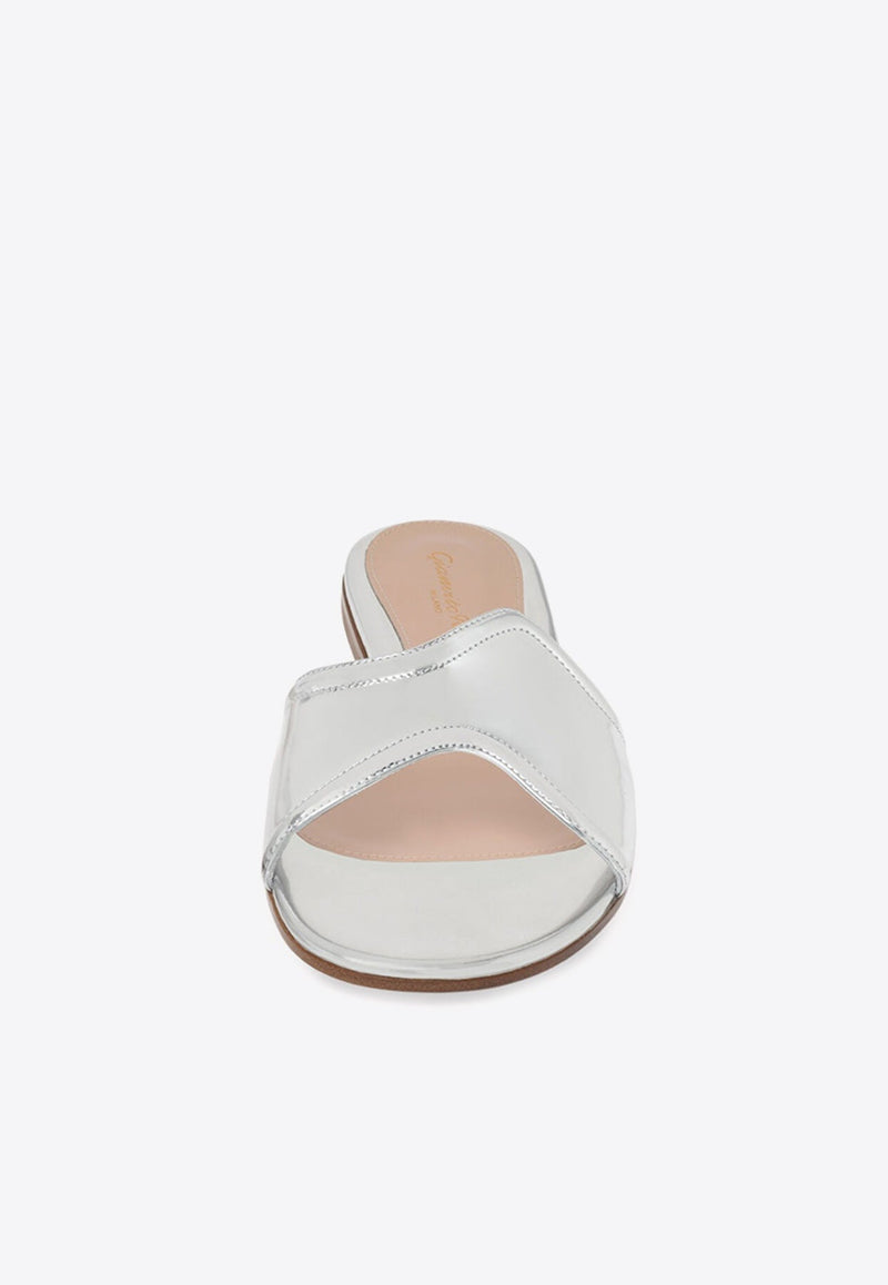 Lucrezia Metallic-Leather Slides