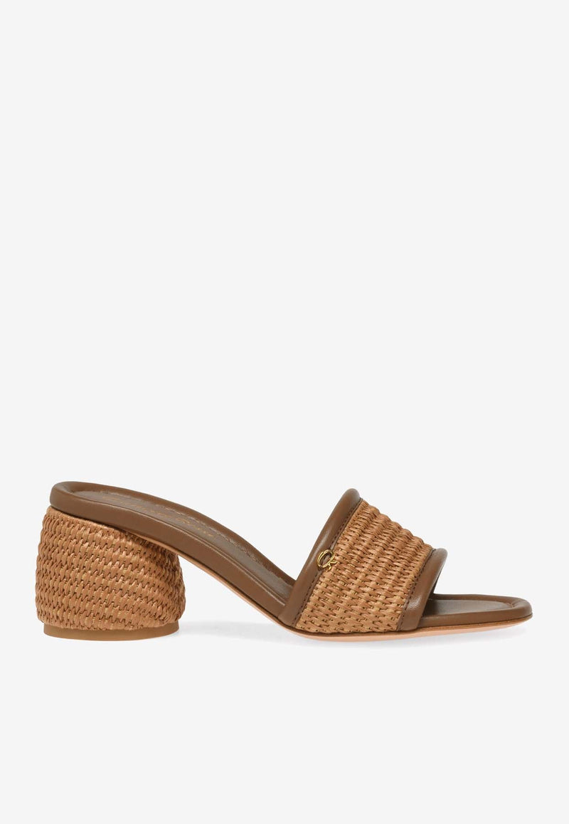 Amami 60 Leather and Raffia Sandals