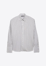 Striped Poplin Long-Sleeved Shirt