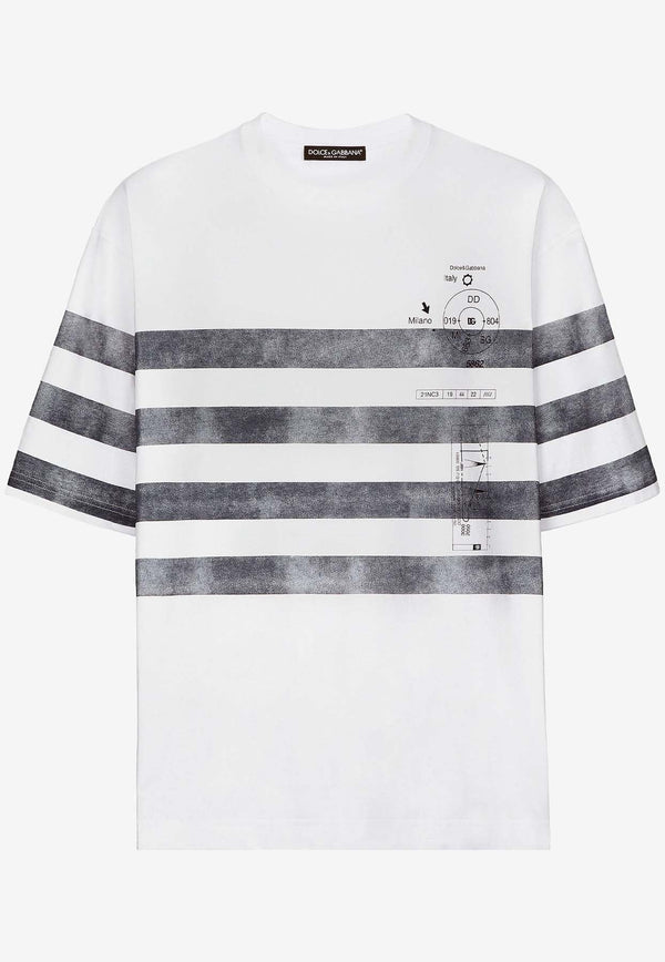 Marina Print Striped T-shirt