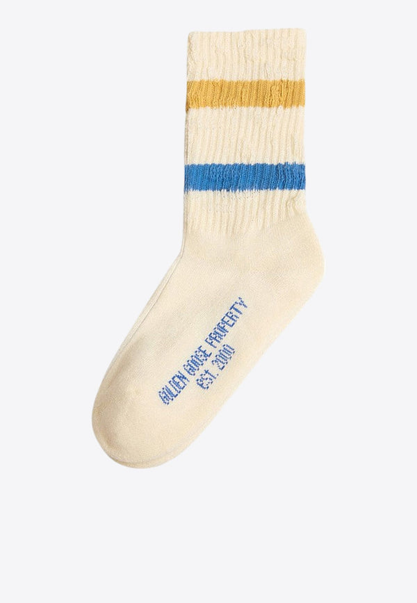 Girls Ribbed Logo Socks