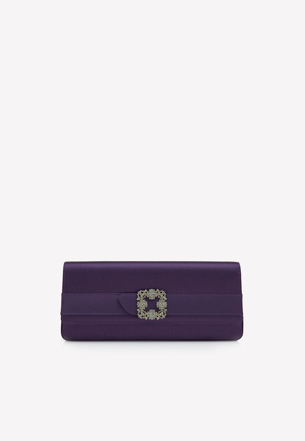 Gothisilong Crystal Buckle Satin Clutch