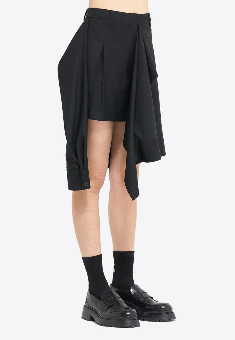 Asymmetric Mini Skirt with Layered Shirt