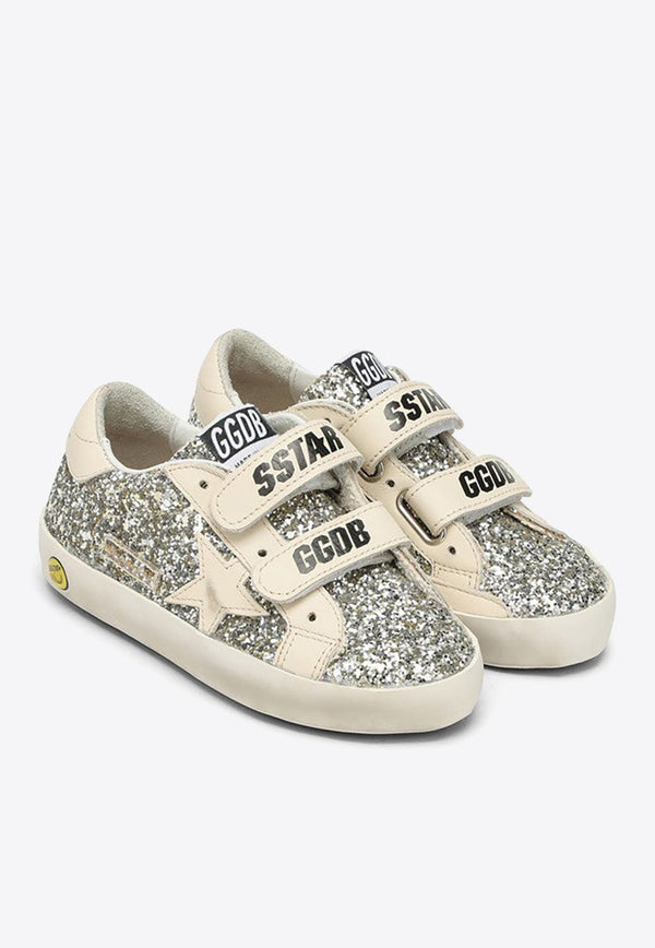 Girls Old School Glittered Sneakers