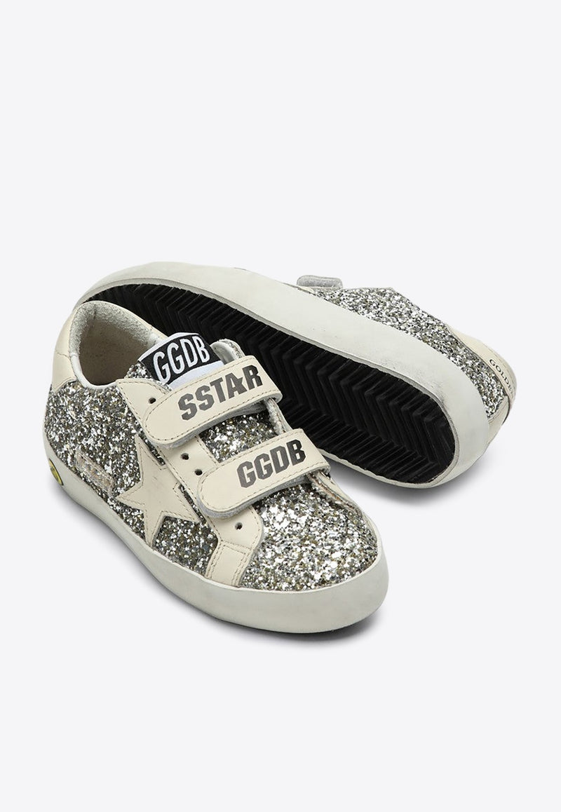 Girls Old School Glittered Sneakers