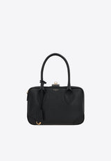 Vita Grained Leather Top Handle Bag