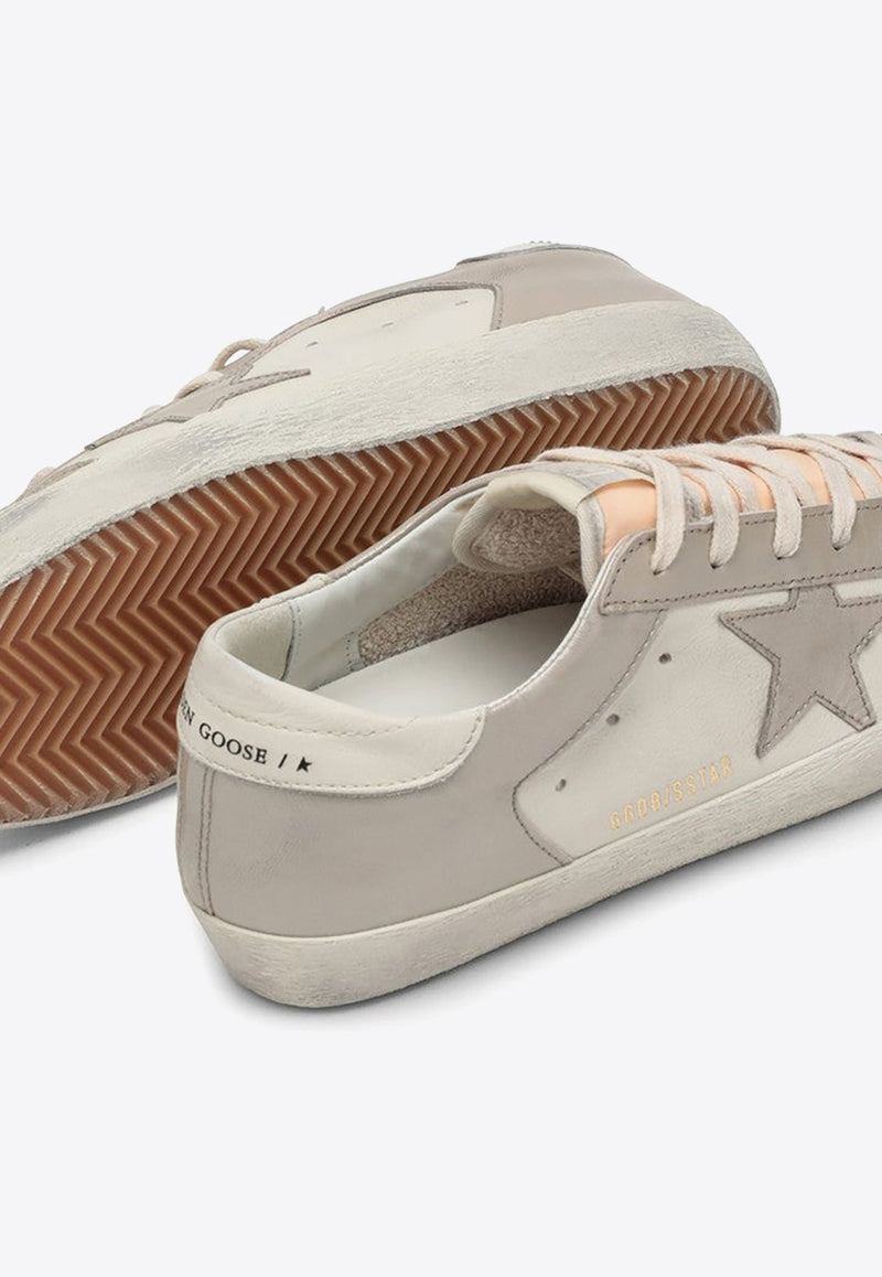 Super-Star Leather Sneakers with Laminated Star