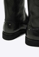 Biker Knee-High Boots in Calf Leather
