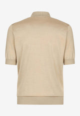 Short-Sleeved Silk Polo T-shirt