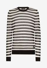 Logo Embroidered Striped Sweater