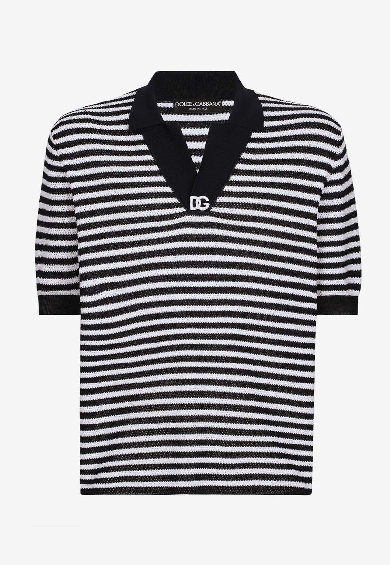 V-neck Stripe Polo T-shirt