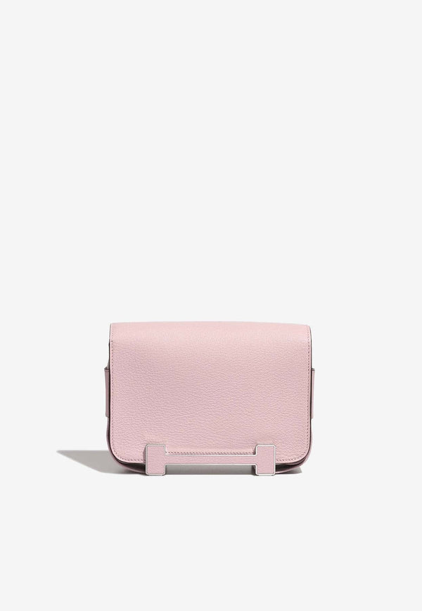 Geta Shoulder Bag in Mauve Pale and Biscuit Chevre with Palladium Hardware