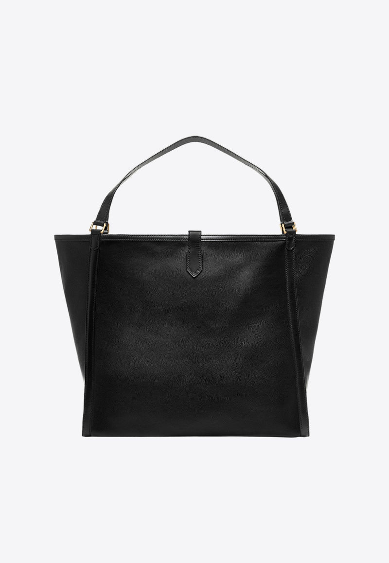 Leather Logo Tote Bag