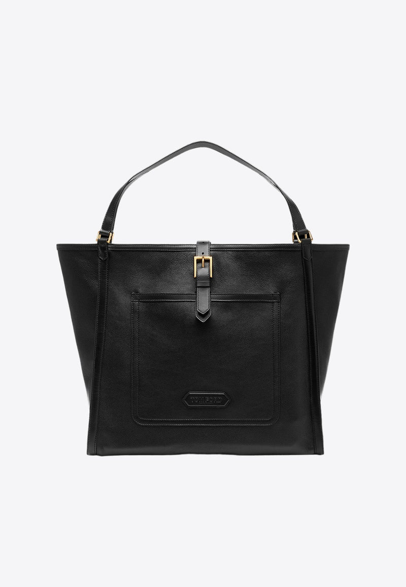 Leather Logo Tote Bag