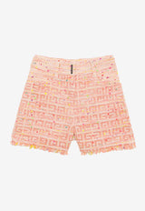 Girls 4G Logo Jacquard Tweed Shorts