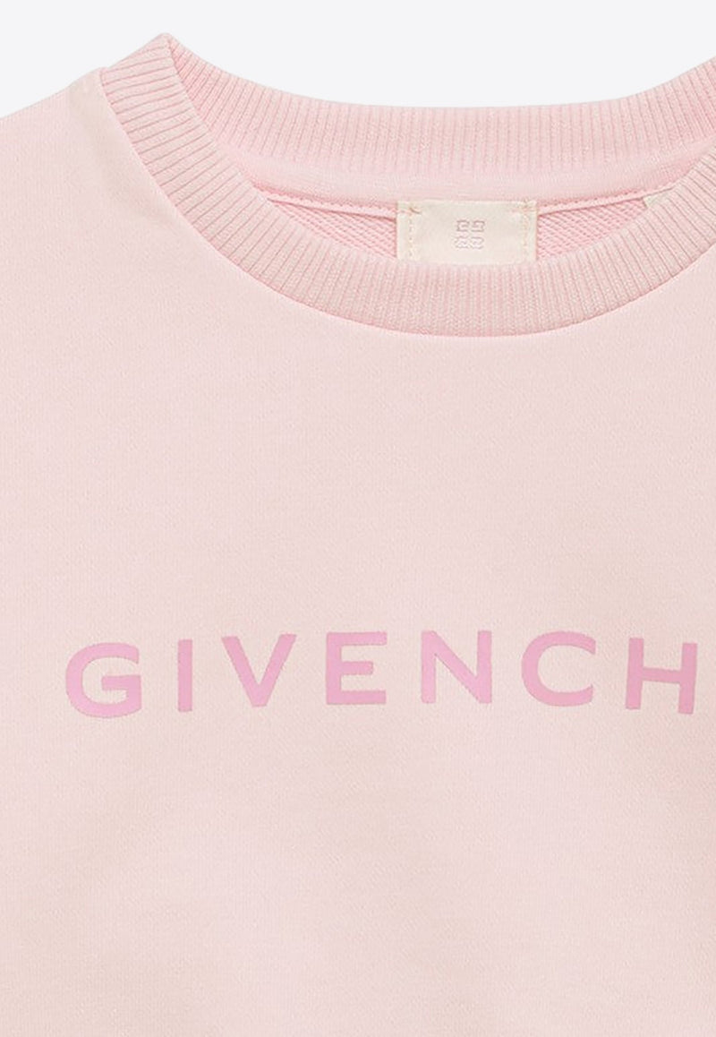 Girls Logo Print Cropped Sweatshirt