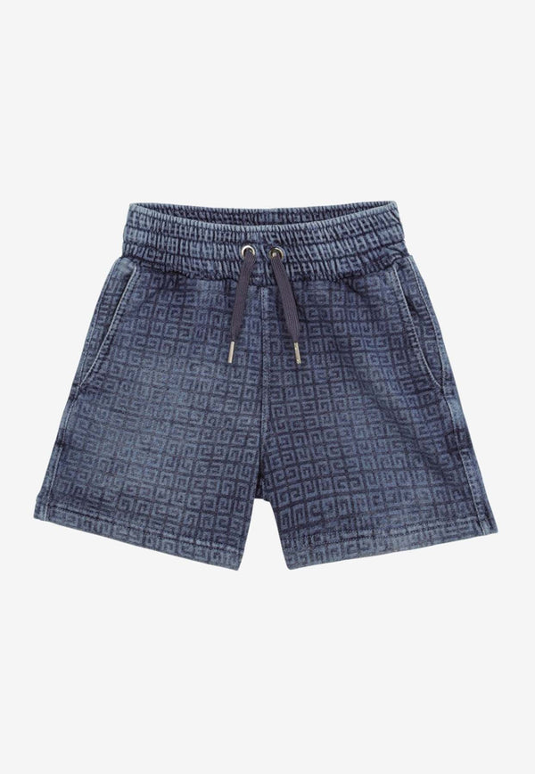 Boys 4G Logo Denim Shorts