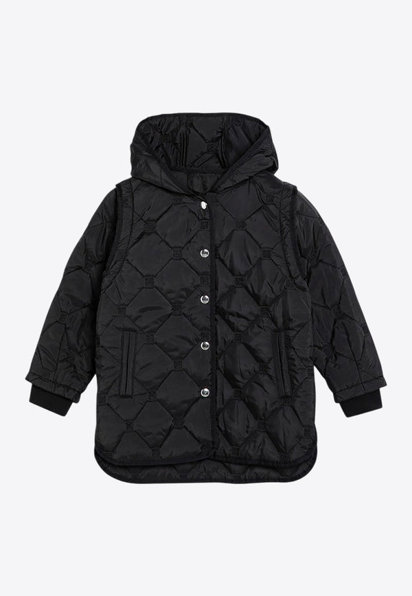 Girls Removable-Sleeves Quilted Parka