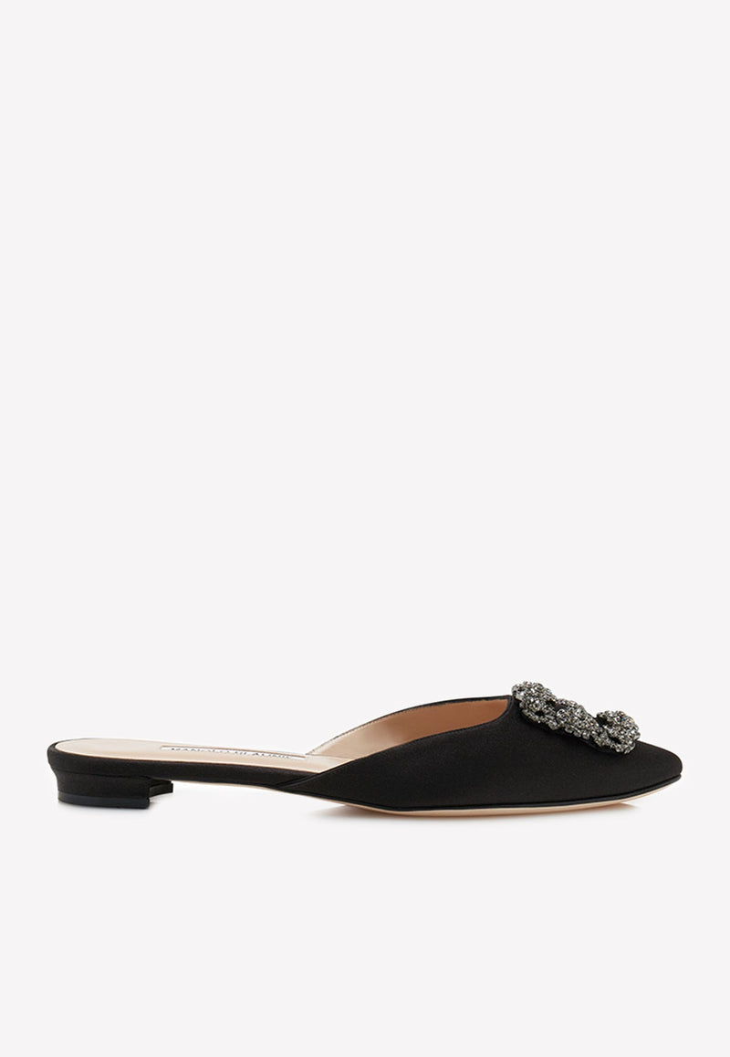 Hangisimuflat Crystal Buckle Flat Mules