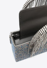 Crystal Mesh Top Handle Bag