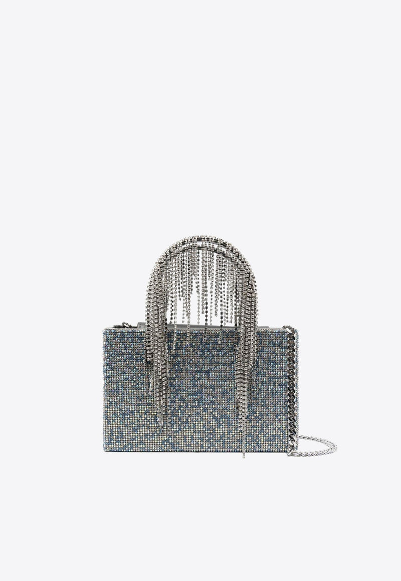 Crystal Mesh Top Handle Bag