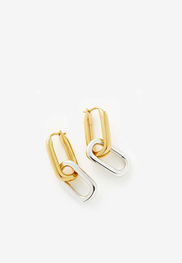 Ovate Double Link Hoop Earrings