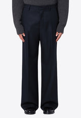 Wide-Leg Wool Tailored Pants