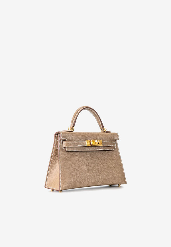 Mini Kelly 20 in Etoupe Epsom Leather with Gold Hardware