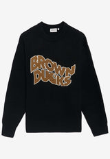 Brown Ducks Intarsia Knit Sweater