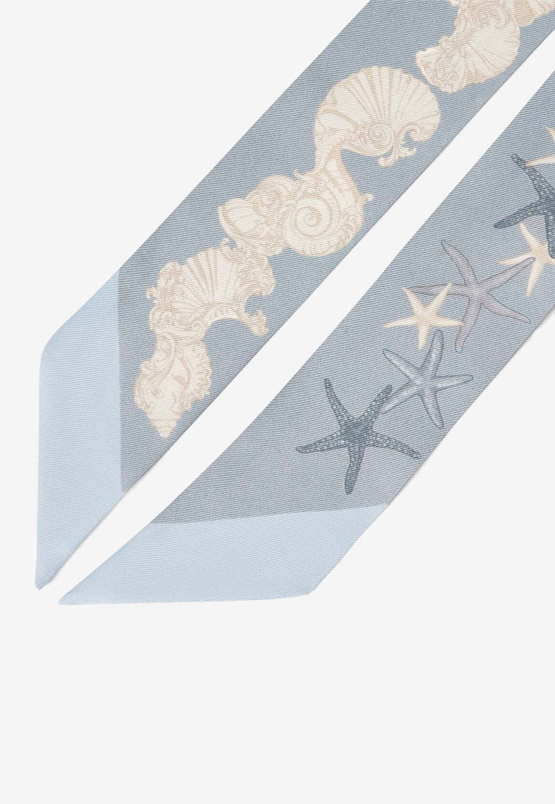 Barocco Sea Print Silk Scarf Tie