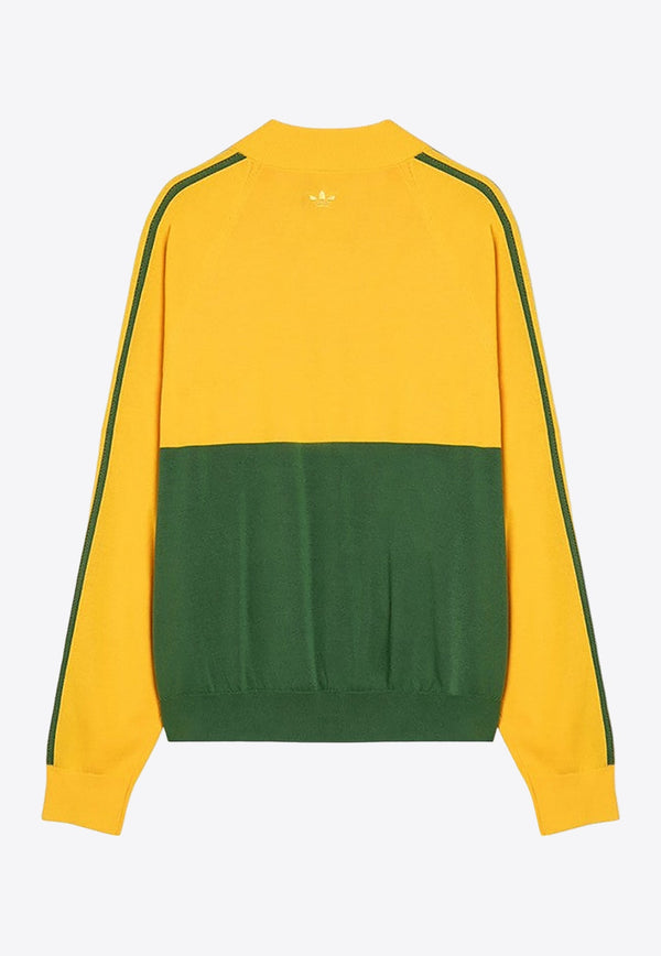 X Wales Bonner Colorblocked Knit Bomber Jacket