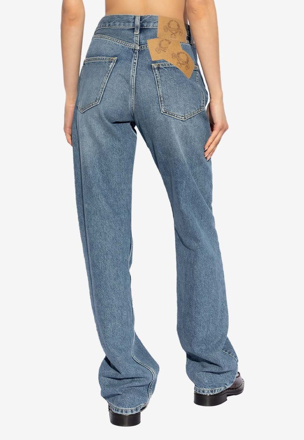 High-Rise Straight Jeans