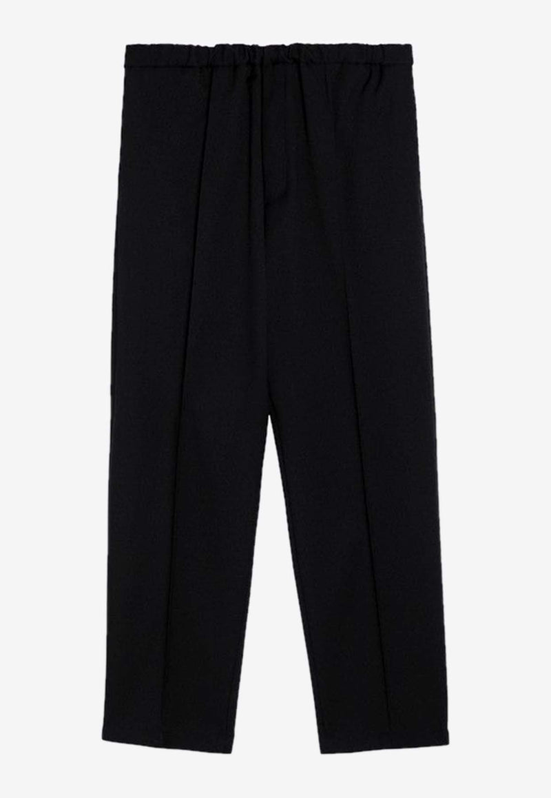 Elastic-Band Straight-Leg Pants