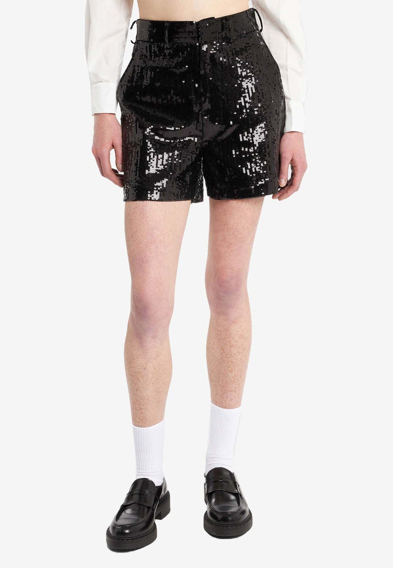 Sequined Mini Shorts