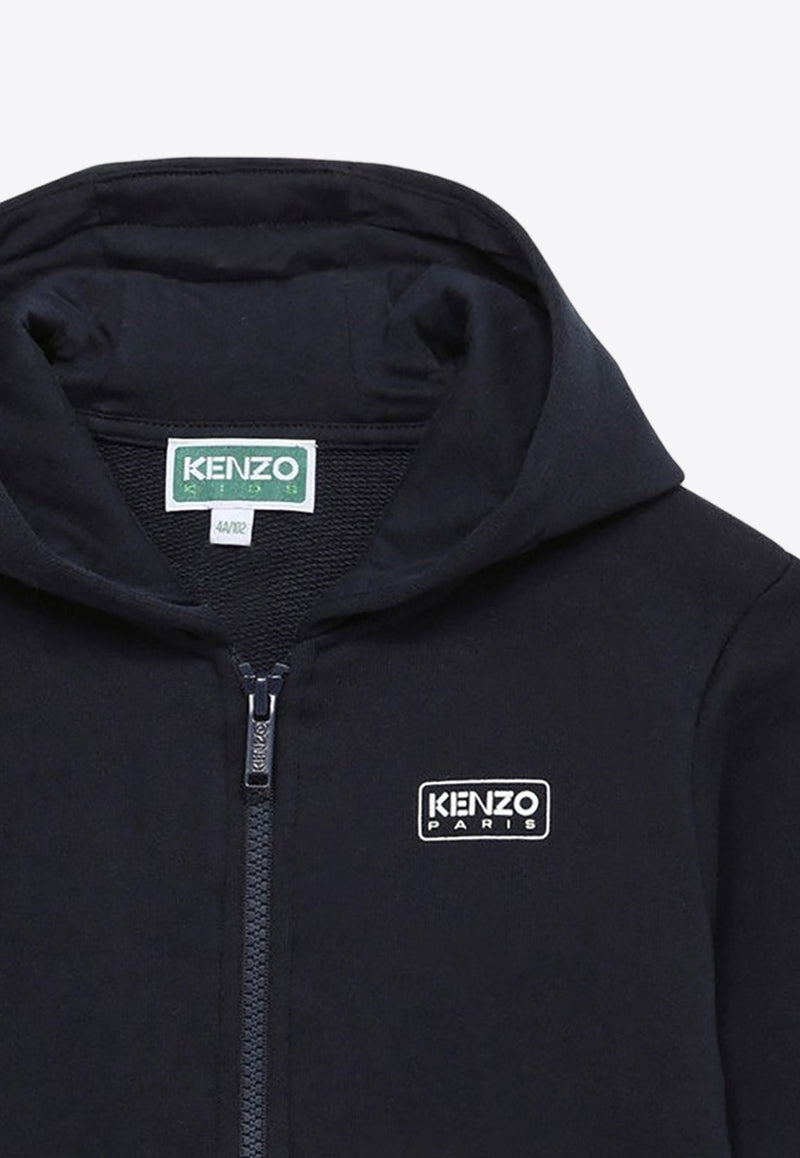 Boys Logo-Printed Zip-Up Hooded Sweatshirt