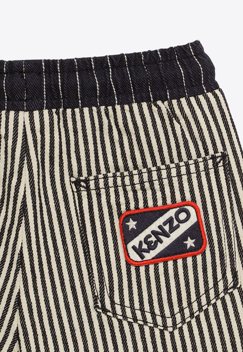 Boys Striped Logo Shorts