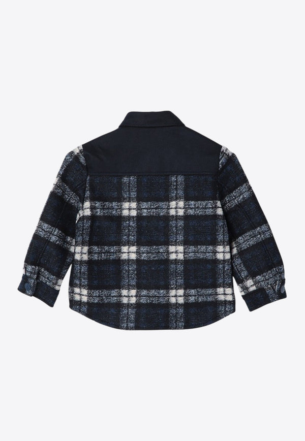 Boys Plaid Check Long-Sleeved Shirt